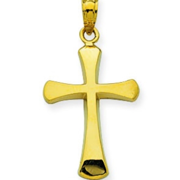 14KT BEVELED CROSS